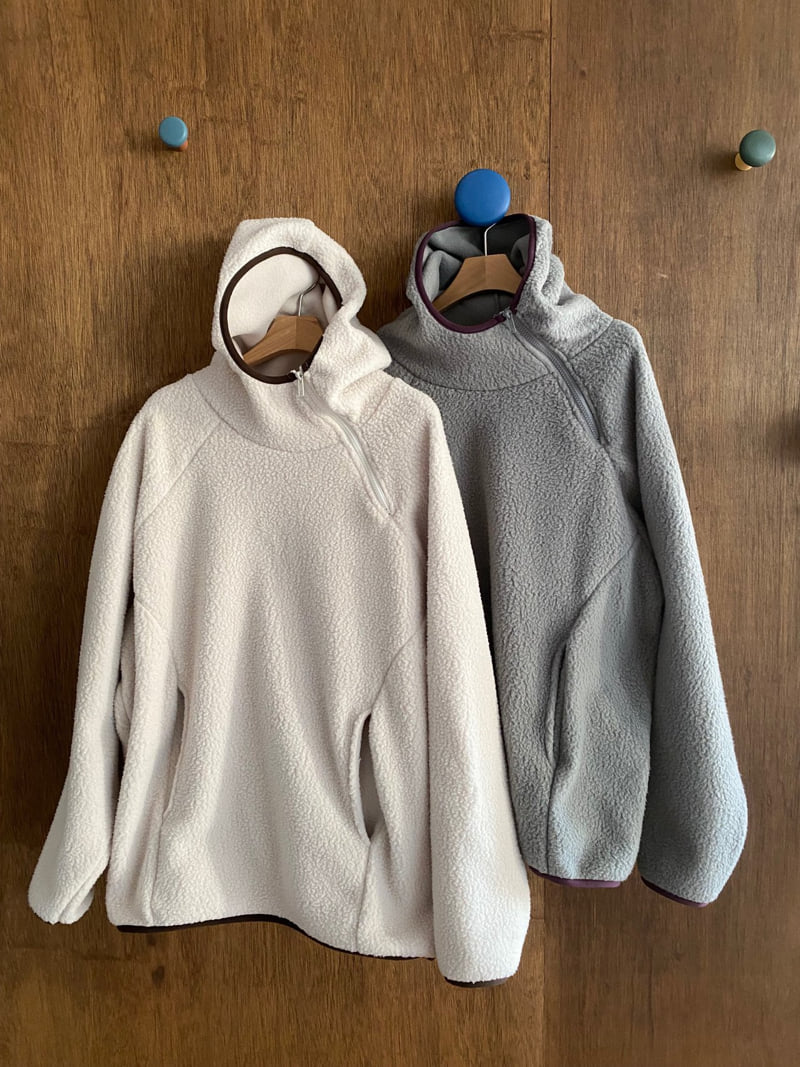 Flash - Korean Women Fashion - #thelittlethings - Glue Fleece Half-Zip Top