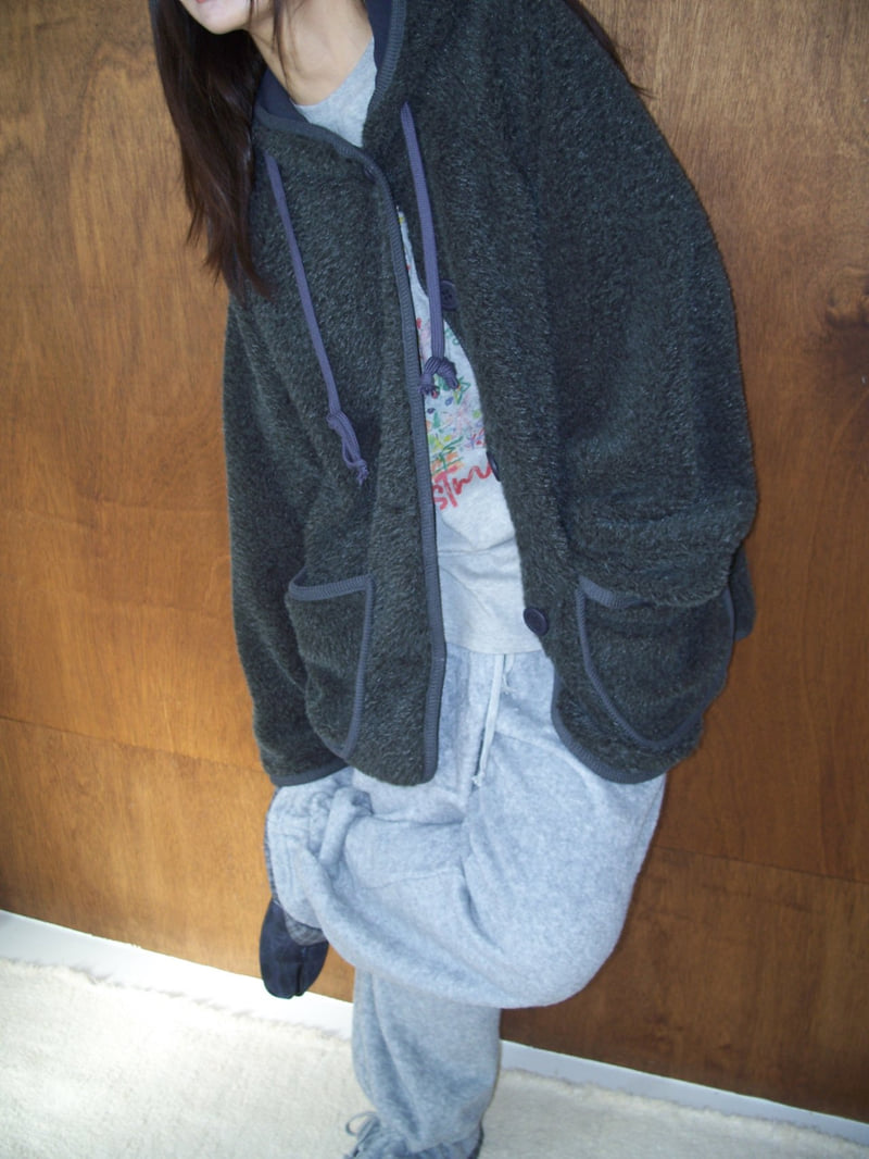 Flash - Korean Women Fashion - #womensfashion - Bear Fleece Hoodie Jumper - 10