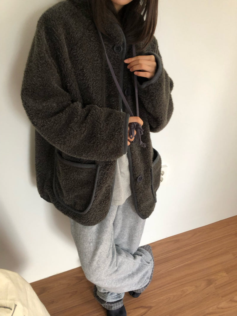 Flash - Korean Women Fashion - #womensfashion - Bear Fleece Hoodie Jumper - 12