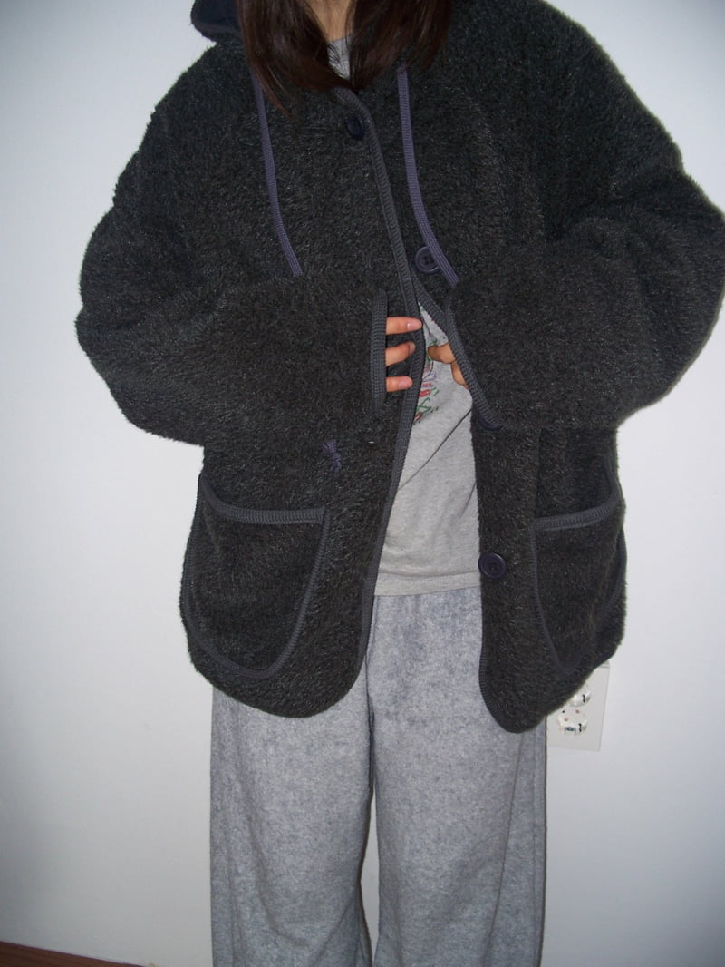 Flash - Korean Women Fashion - #womensfashion - Bear Fleece Hoodie Jumper - 8