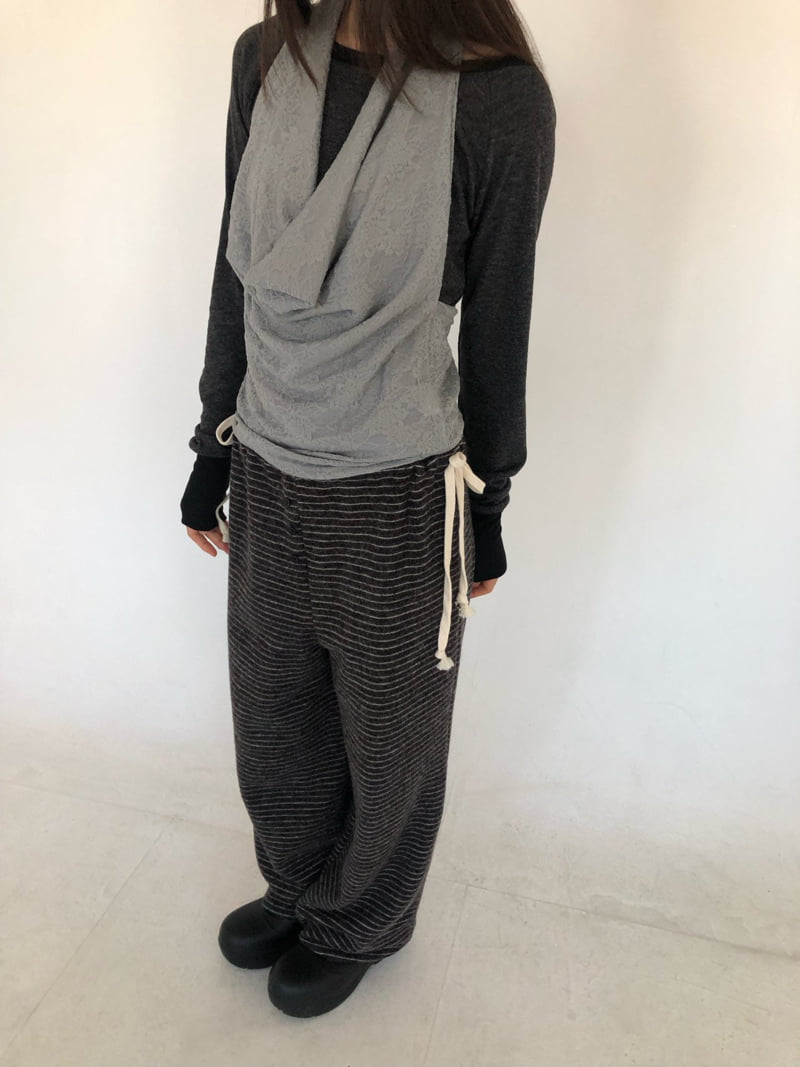 Flash - Korean Women Fashion - #womensfashion - Stripe Parco Pants - 6