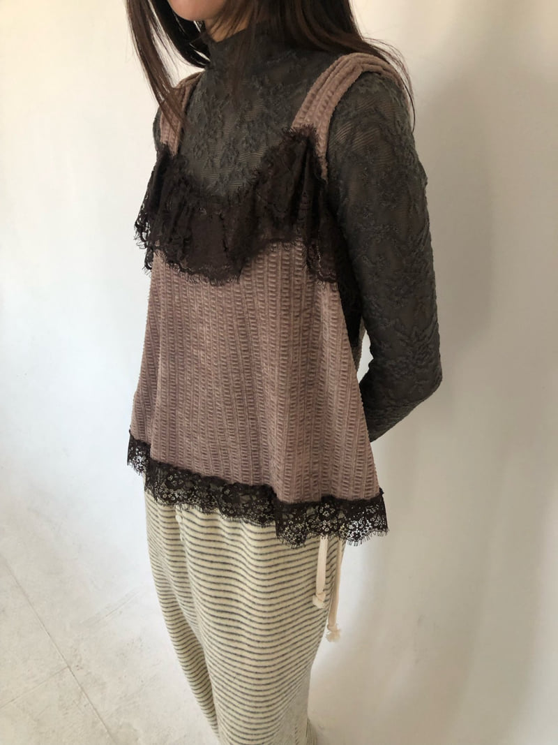 Flash - Korean Women Fashion - #womensfashion - Velvet Lace Top - 3