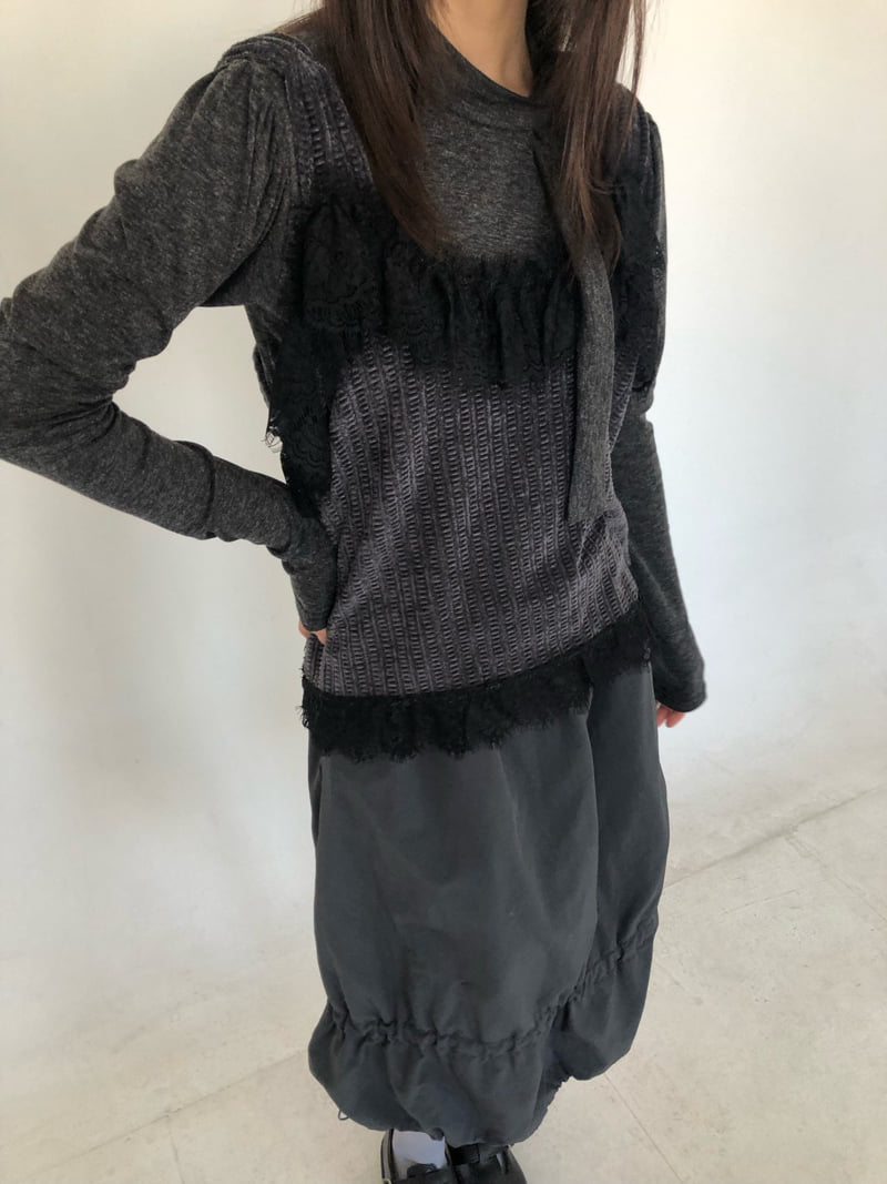 Flash - Korean Women Fashion - #womensfashion - Velvet Lace Top - 7