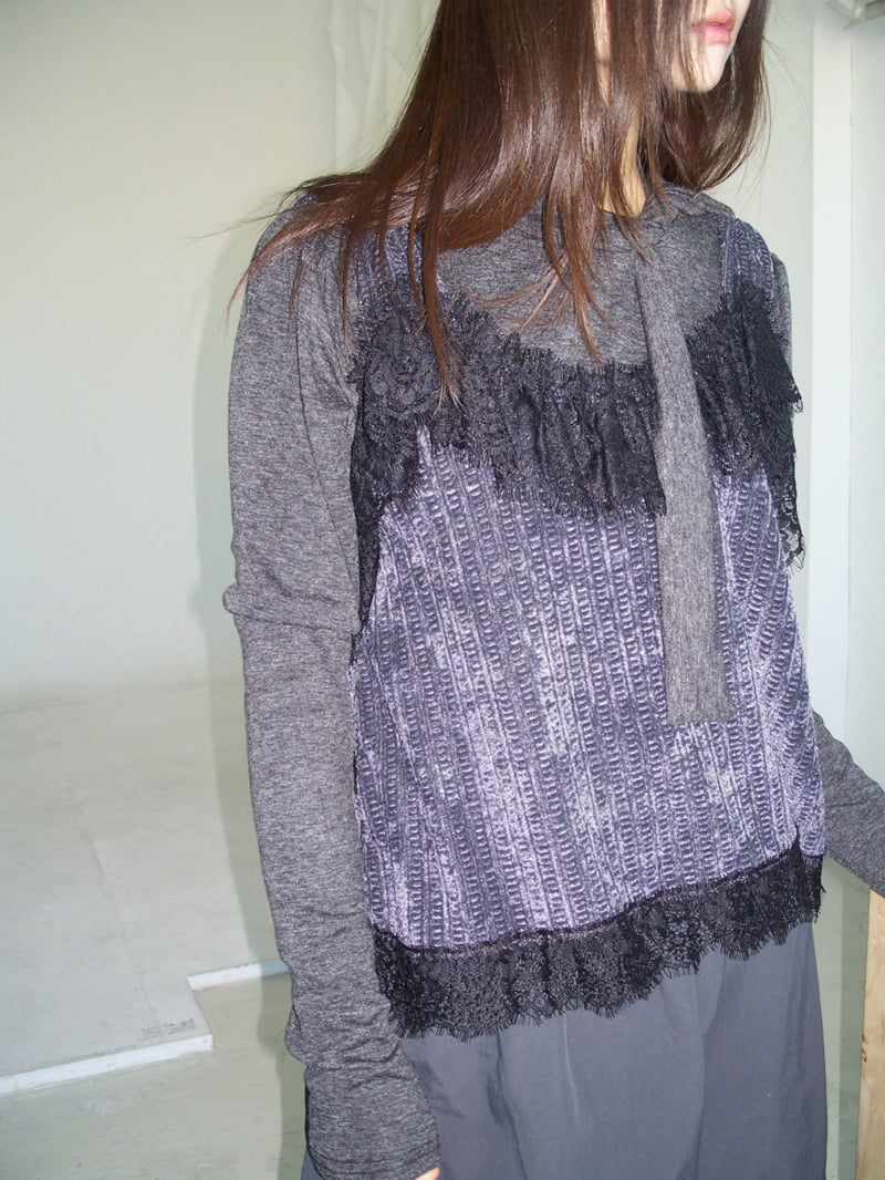 Flash - Korean Women Fashion - #womensfashion - Velvet Lace Top - 9