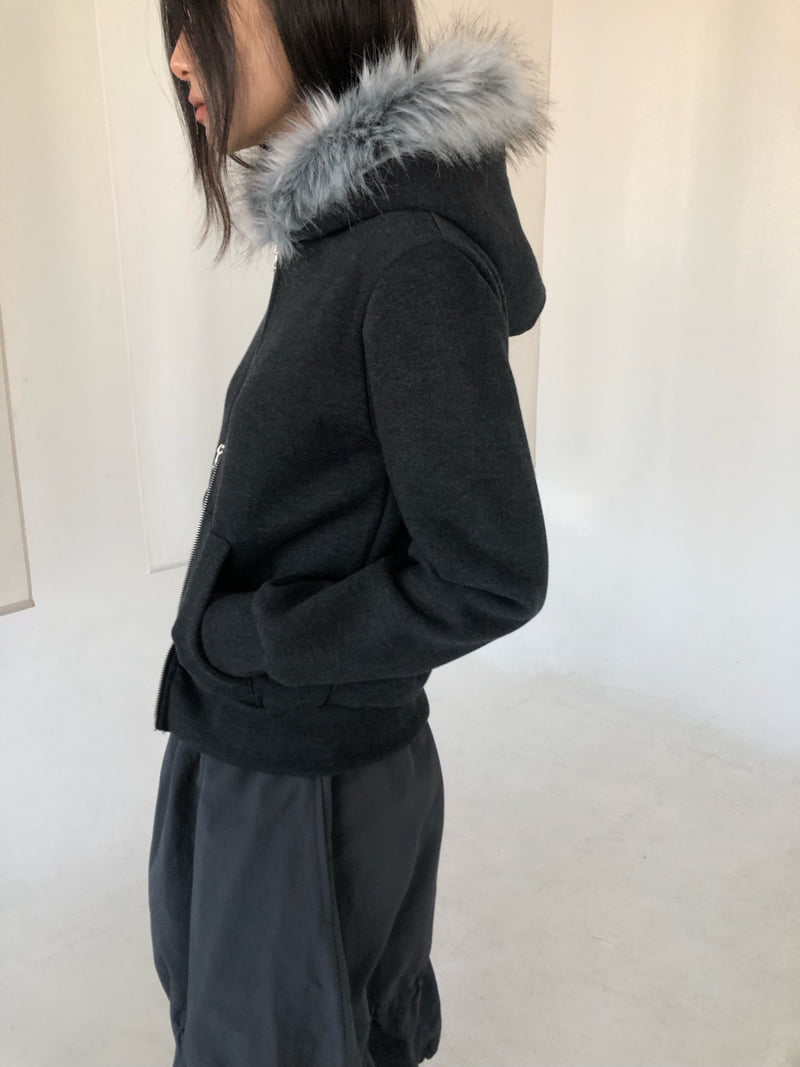 Flash - Korean Women Fashion - #womensfashion - Trimmed Double Fleece Zip-Up - 12