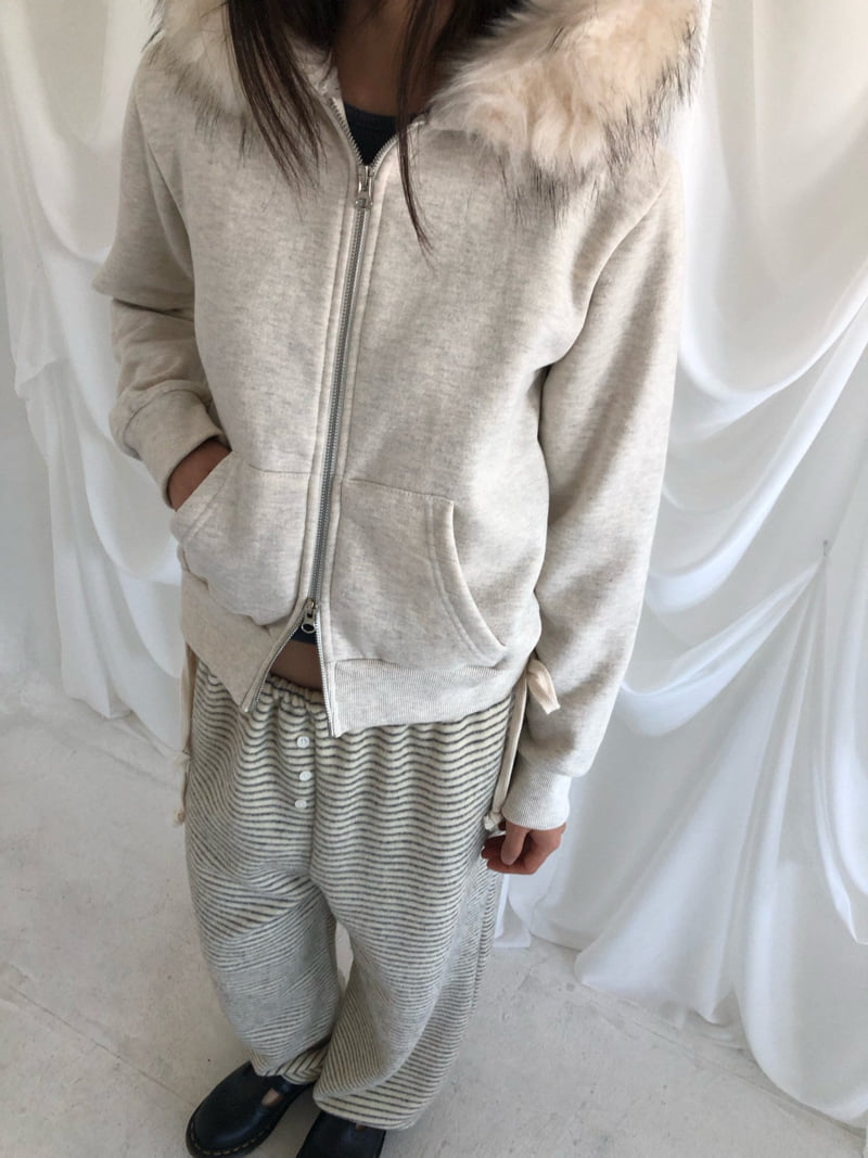 Flash - Korean Women Fashion - #momslook - Trimmed Double Fleece Zip-Up - 4