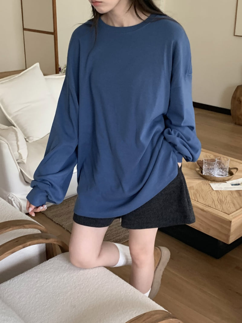 Flatyou - Korean Women Fashion - #momslook - Peach Fleece Long Sweatshirt Tee - 9