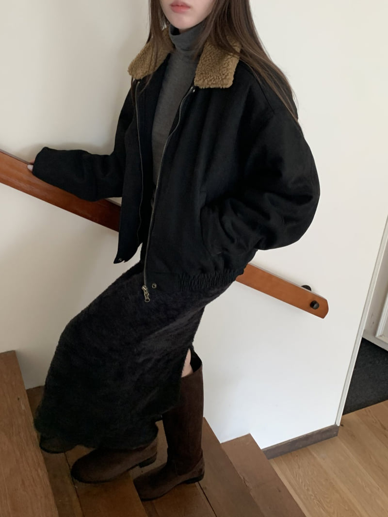 Flatyou - Korean Women Fashion - #momslook - Suede Shearling Blouson - 10