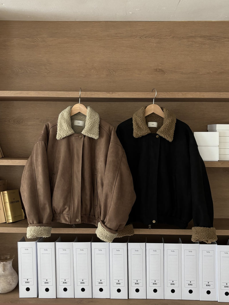 Flatyou - Korean Women Fashion - #momslook - Suede Shearling Blouson - 8