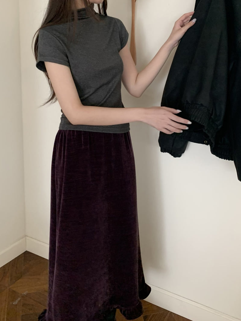 Flatyou - Korean Women Fashion - #momslook - Cap Sleeve Half Turtleneck Tee - 8