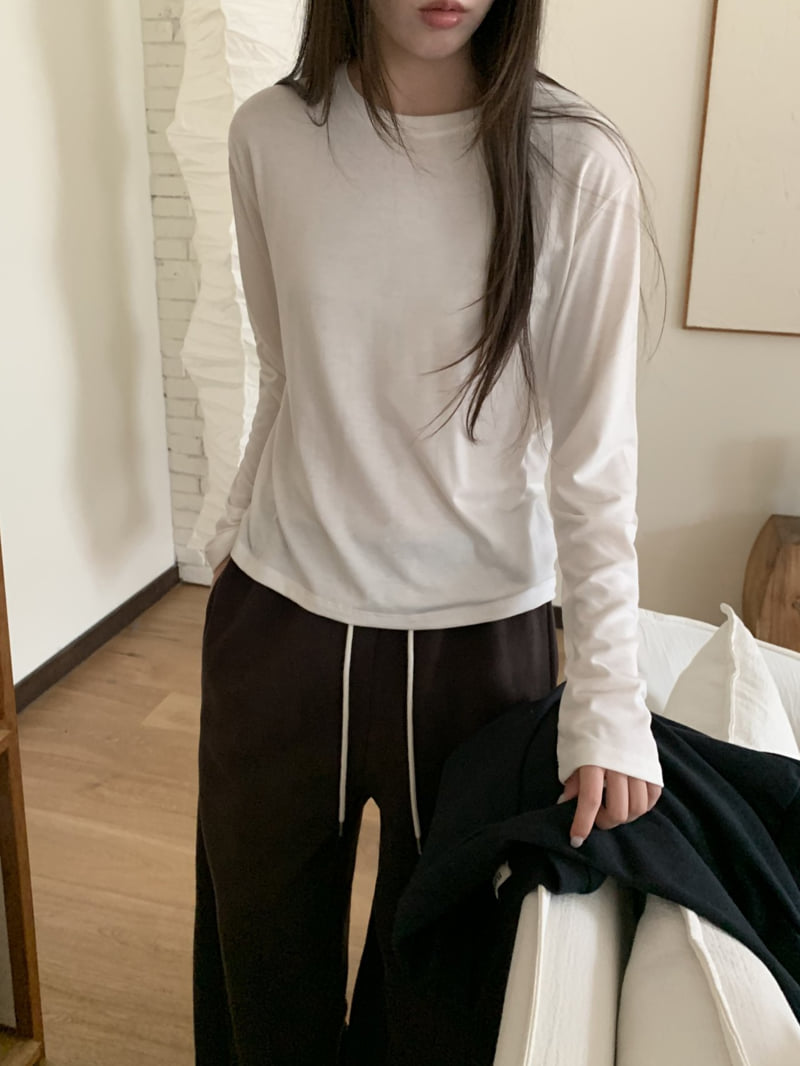 Flatyou - Korean Women Fashion - #momslook - Ento Fleece Round Tee - 5