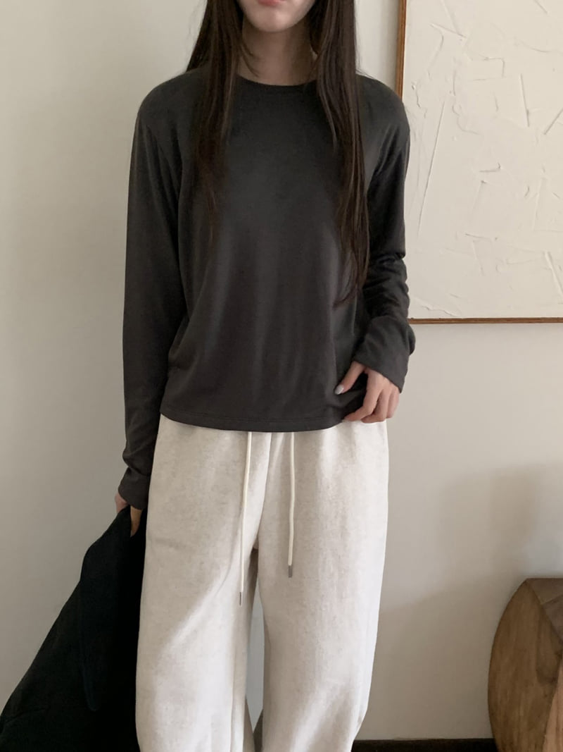 Flatyou - Korean Women Fashion - #momslook - Ento Fleece Round Tee - 9