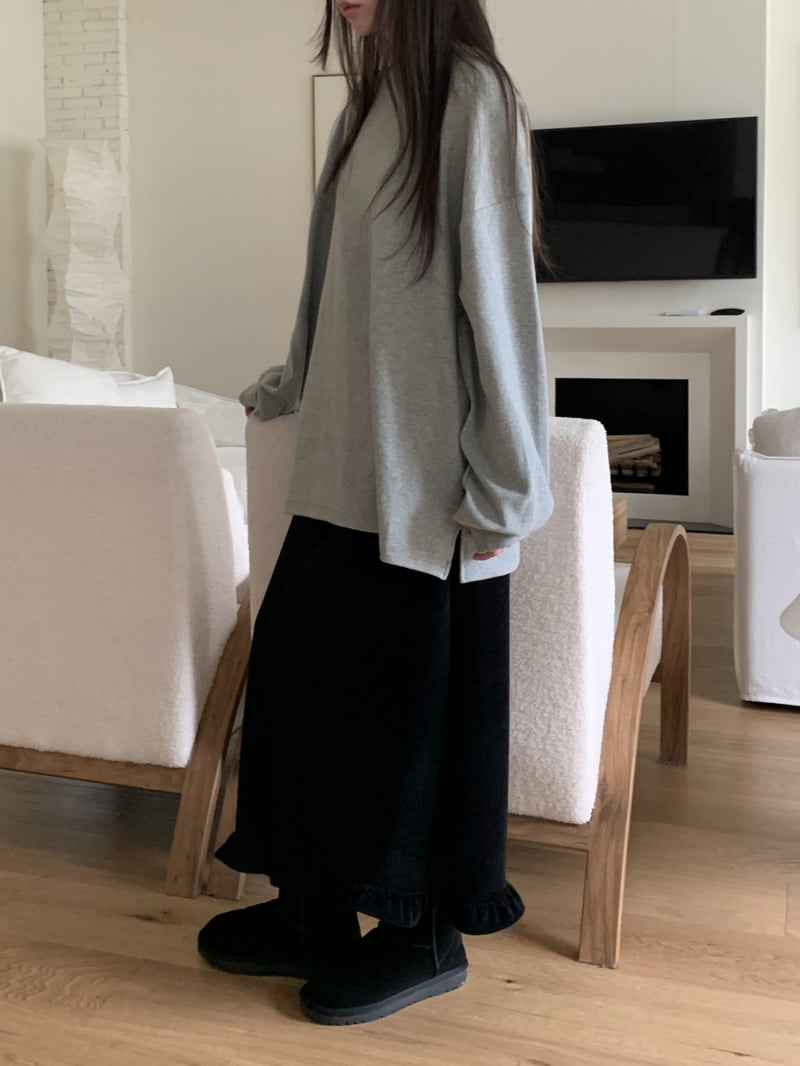 Flatyou - Korean Women Fashion - #momslook - Frill Velvet Skirt - 5