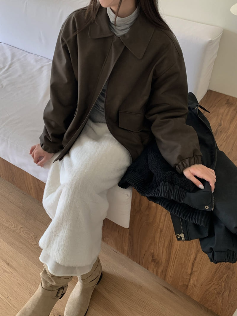 Flatyou - Korean Women Fashion - #momslook - Mild Shearling Blouson - 2