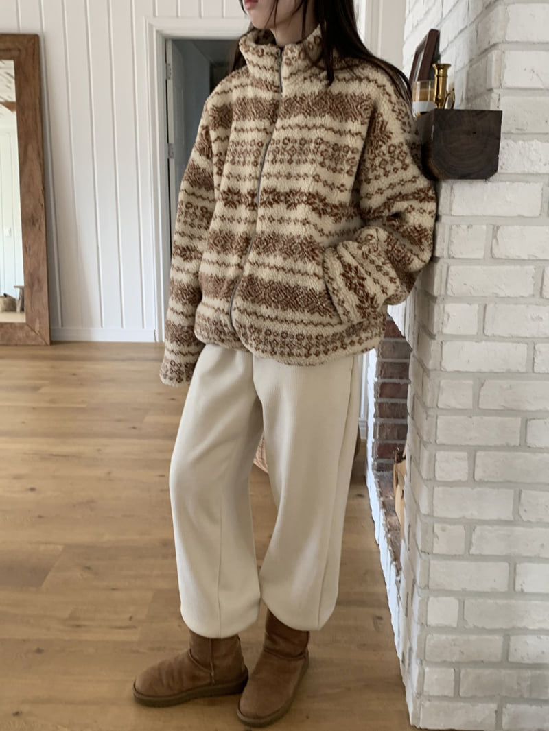 Flatyou - Korean Women Fashion - #momslook - Nordic Shearling Jumper - 11