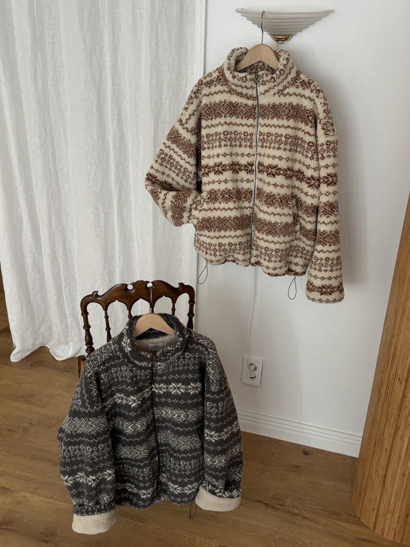 Flatyou - Korean Women Fashion - #momslook - Nordic Shearling Jumper - 3