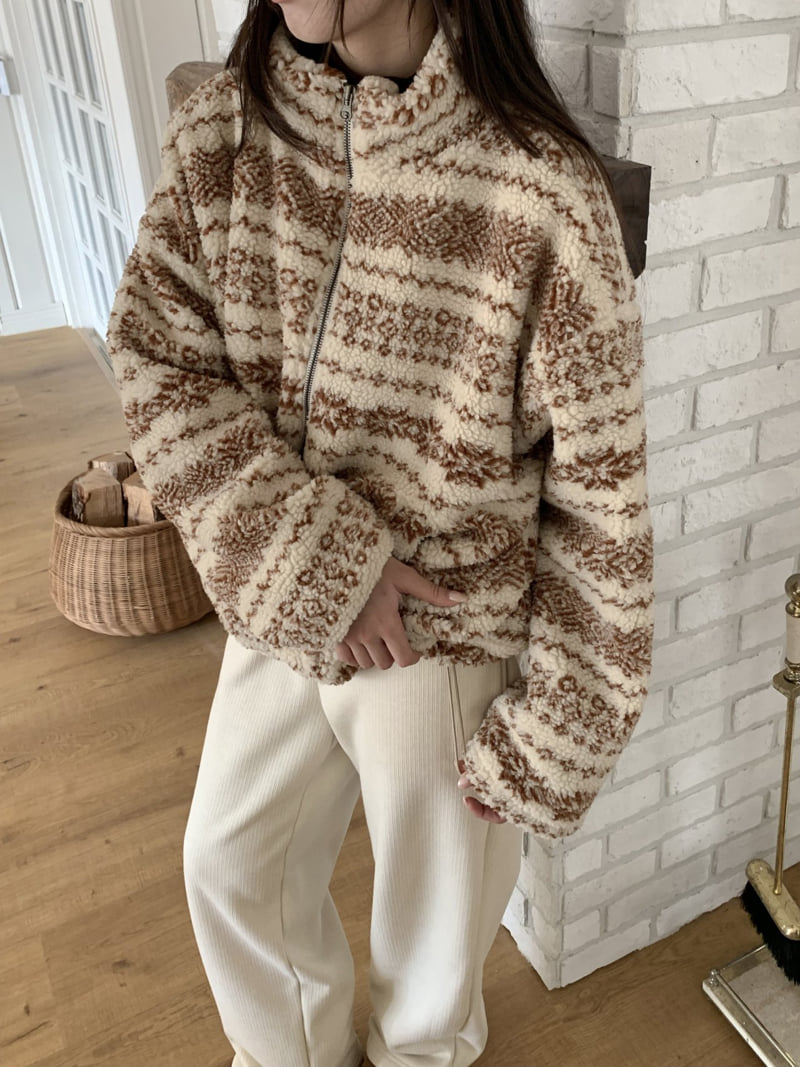 Flatyou - Korean Women Fashion - #momslook - Nordic Shearling Jumper - 9