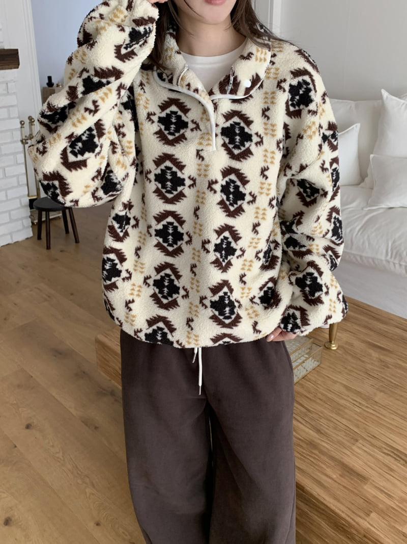 Flatyou - Korean Women Fashion - #momslook - Vintage Fleece Sweatshirt - 8
