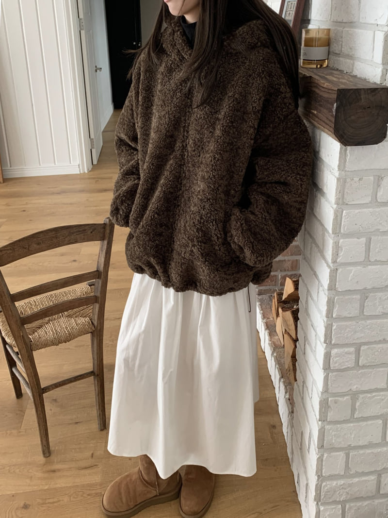 Flatyou - Korean Women Fashion - #momslook - Teddy Hooded Fleece Jumper - 3