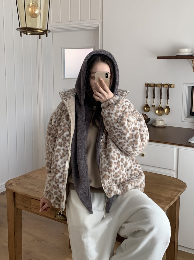 Flatyou - Korean Women Fashion - #momslook - Hooded Knit Muffler - 4