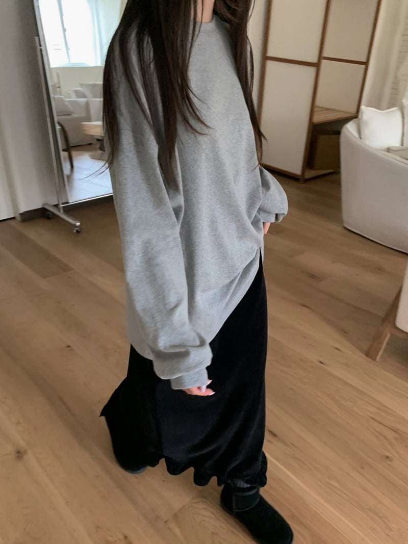 Flatyou - Korean Women Fashion - #pursuepretty - Peach Fleece Long Sweatshirt Tee - 3