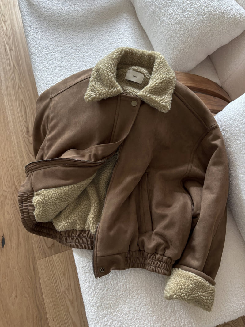 Flatyou - Korean Women Fashion - #pursuepretty - Suede Shearling Blouson - 2