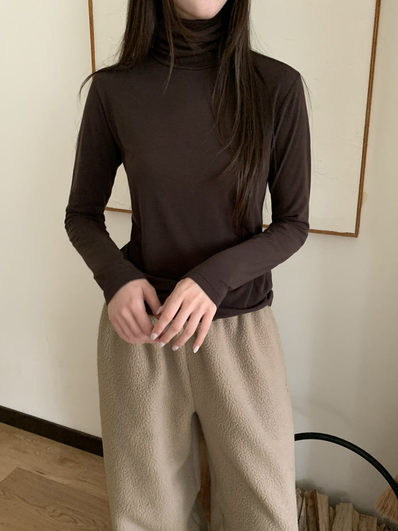 Flatyou - Korean Women Fashion - #thatsdarling - Brushed Turtleneck Tee - 8
