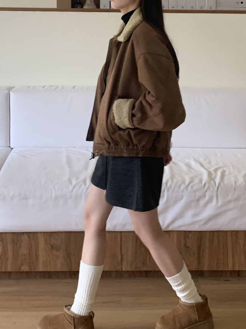 Flatyou - Korean Women Fashion - #thatsdarling - Suede Shearling Blouson - 6