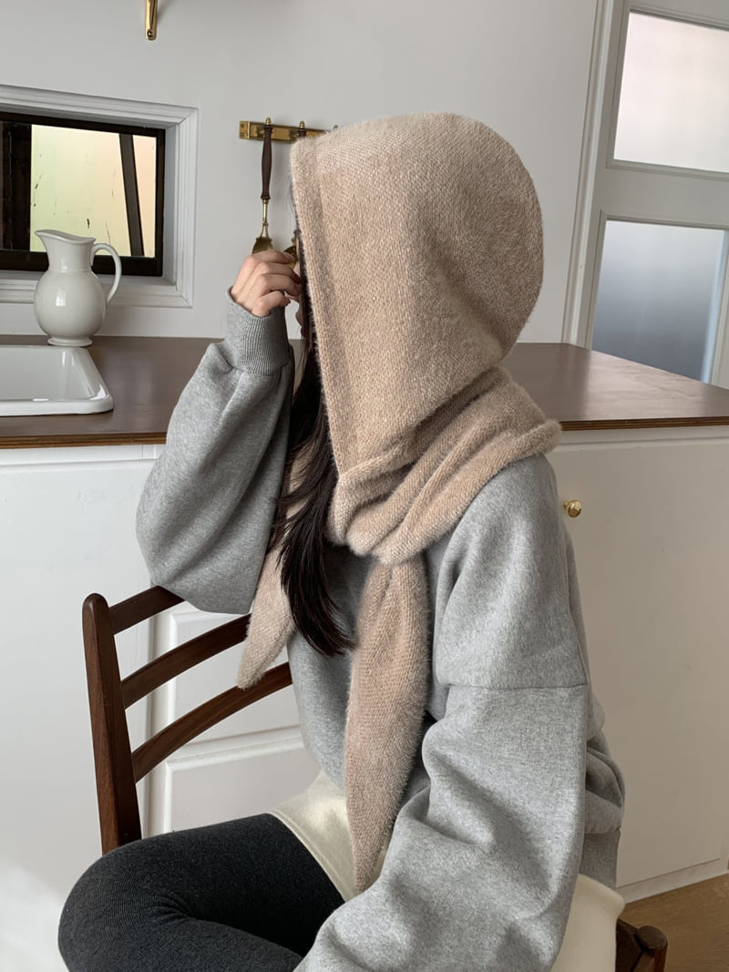 Flatyou - Korean Women Fashion - #vintagekidsstyle - Hooded Knit Muffler - 7