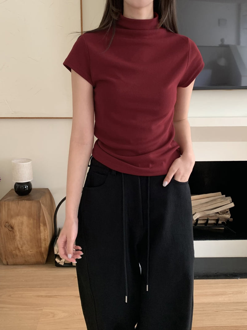 Flatyou - Korean Women Fashion - #womensfashion - Cap Sleeve Half Turtleneck Tee - 11