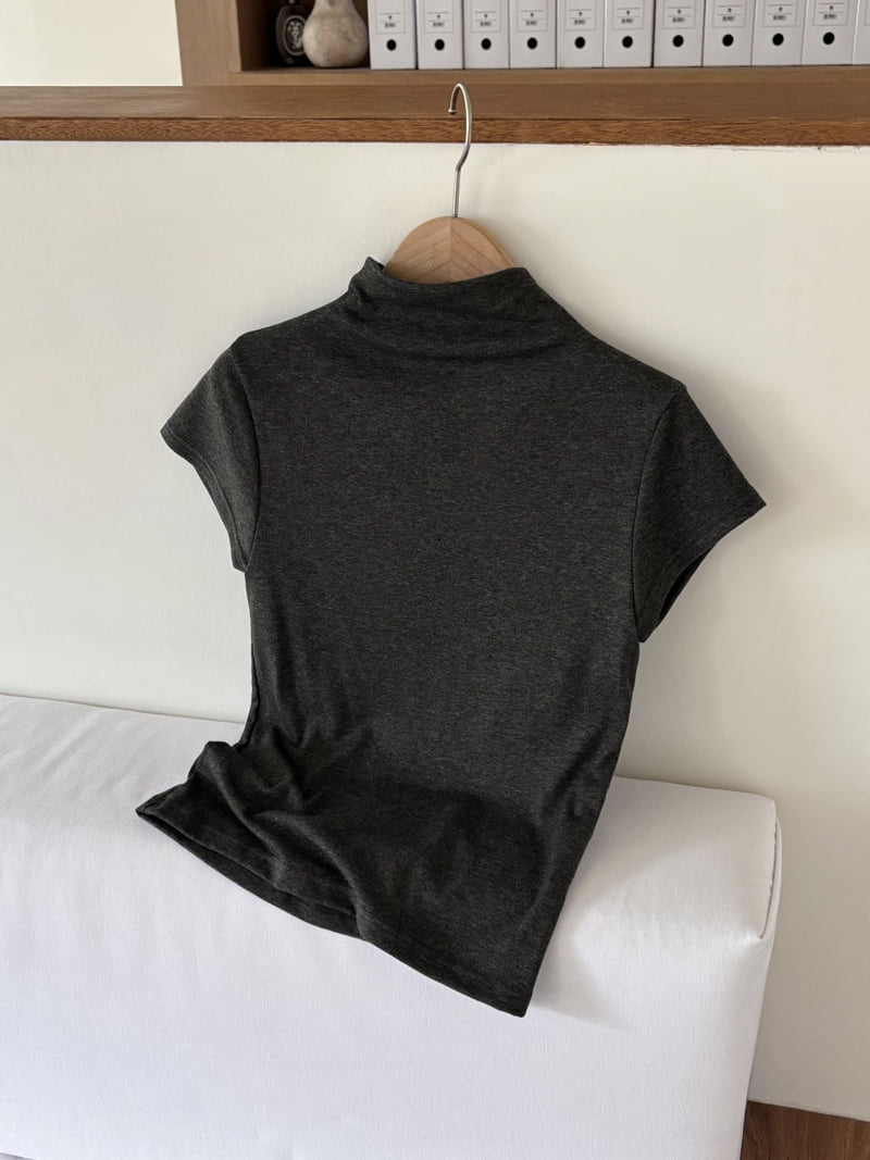 Flatyou - Korean Women Fashion - #womensfashion - Cap Sleeve Half Turtleneck Tee - 9