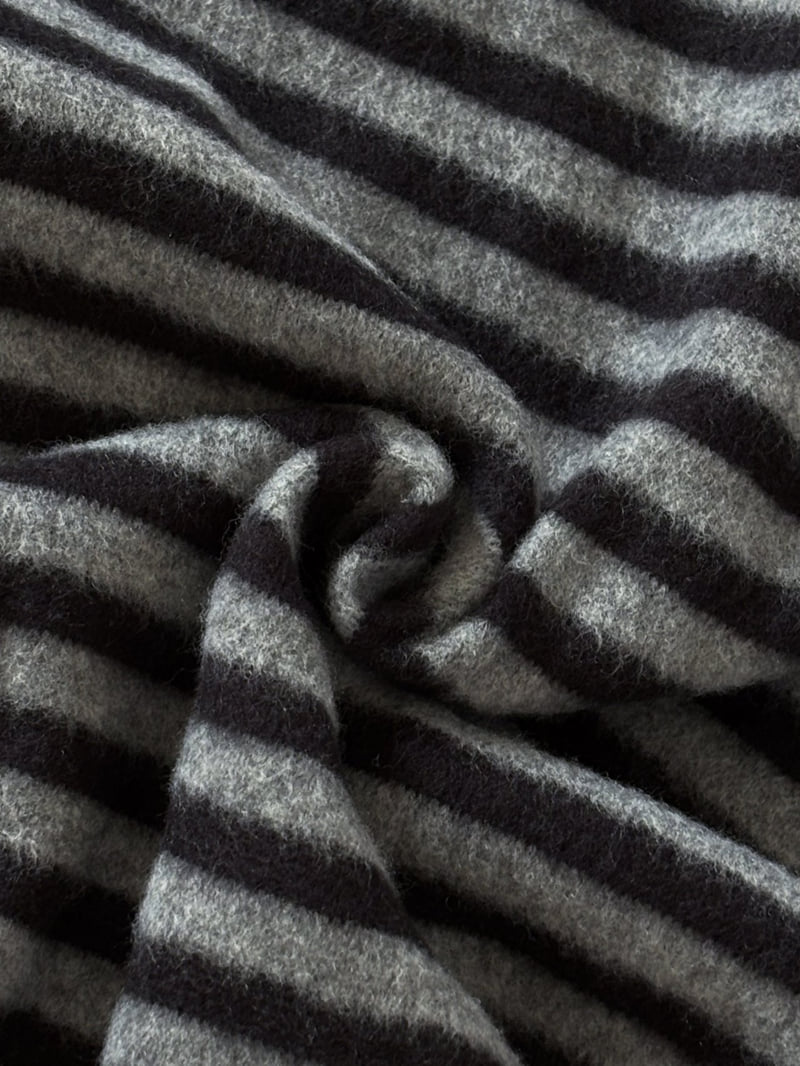 Flatyou - Korean Women Fashion - #womensfashion - Blessing Stripe Fleece Tee - 6