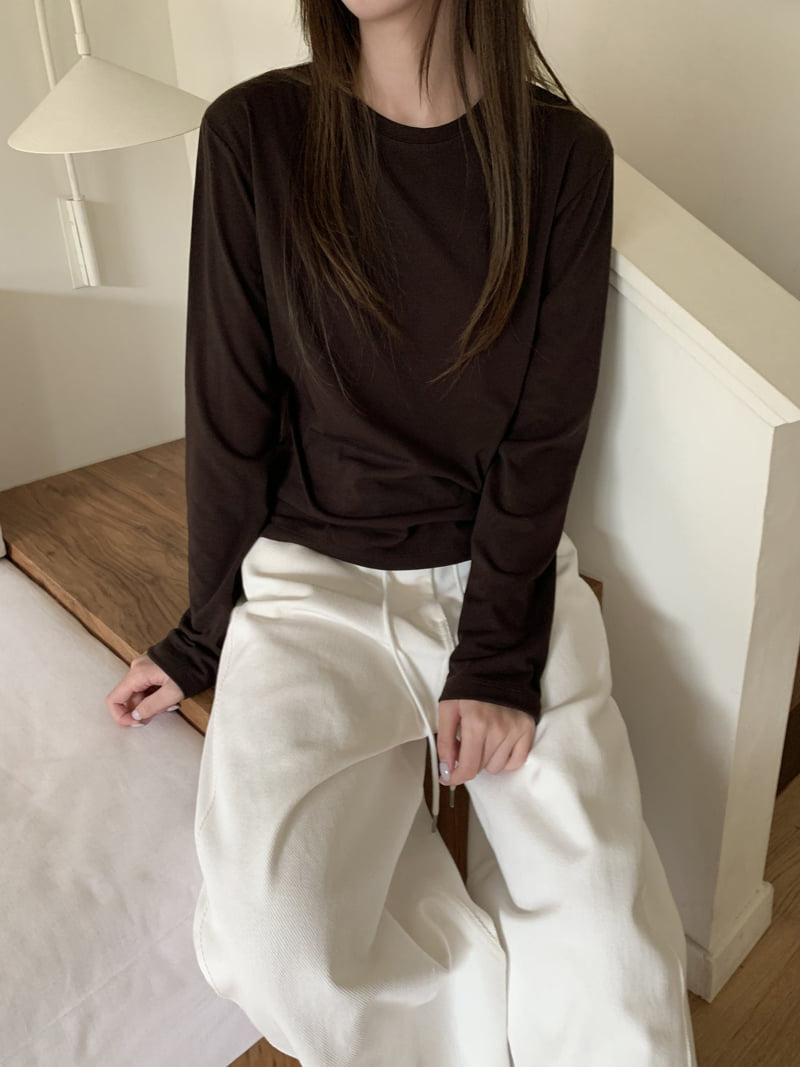 Flatyou - Korean Women Fashion - #womensfashion - Ento Fleece Round Tee - 2