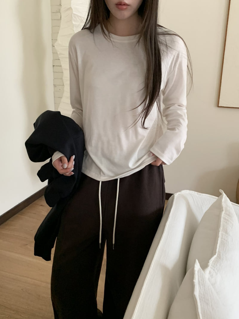 Flatyou - Korean Women Fashion - #momslook - Ento Fleece Round Tee - 4