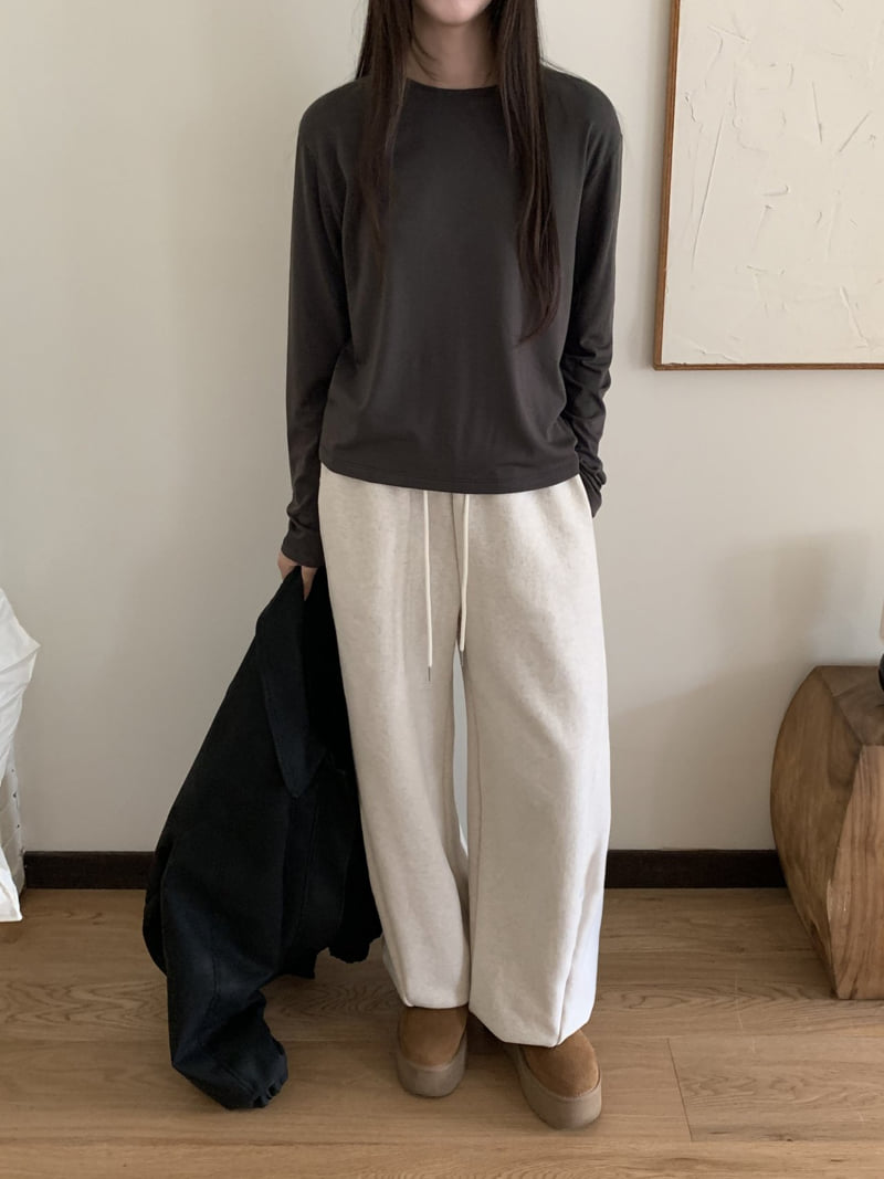 Flatyou - Korean Women Fashion - #womensfashion - Ento Fleece Round Tee - 8