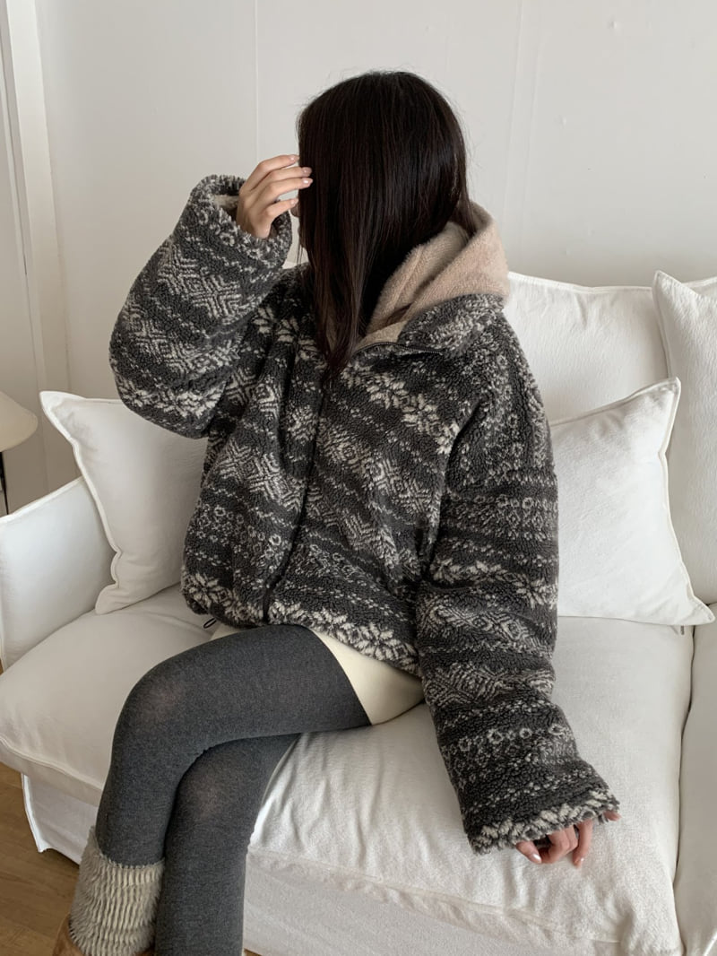 Flatyou - Korean Women Fashion - #momslook - Nordic Shearling Jumper - 4