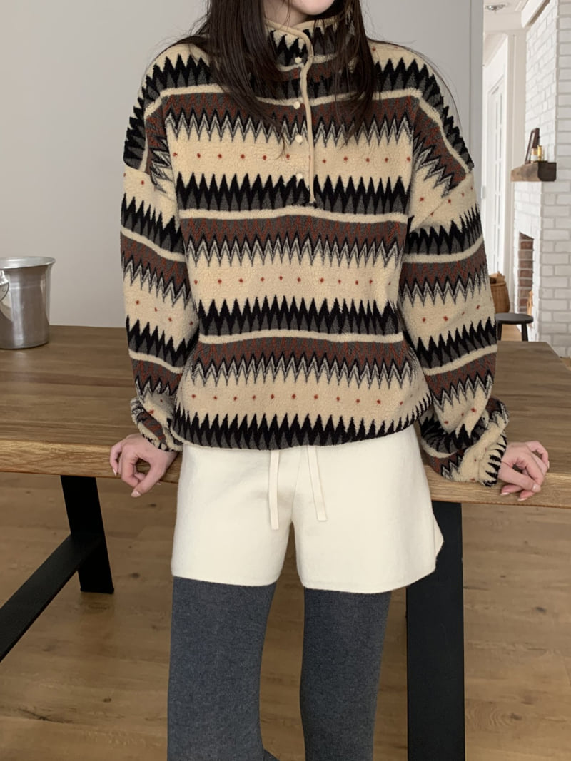 Flatyou - Korean Women Fashion - #womensfashion - Vintage Fleece Sweatshirt - 3