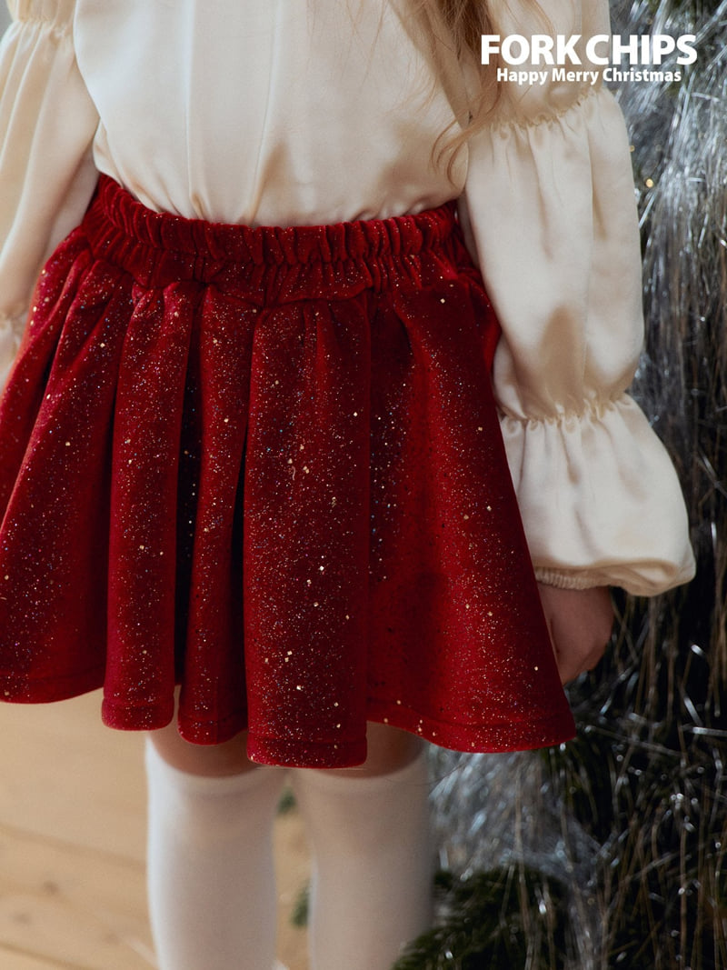 Fork Chips - Korean Children Fashion - #Kfashion4kids - Twinkle Velvet Skirt - 9