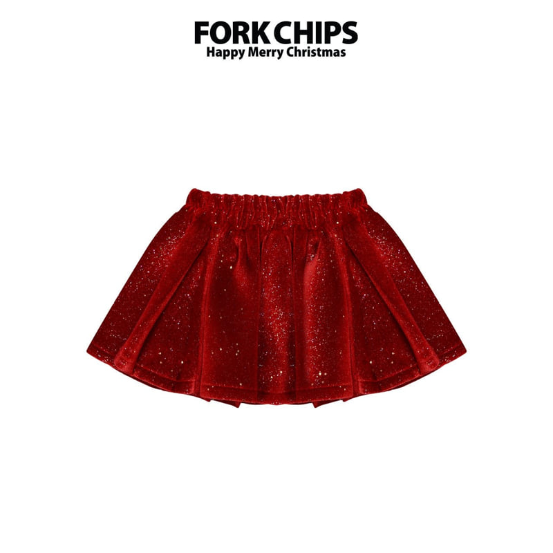 Fork Chips - Korean Children Fashion - #childrensboutique - Twinkle Velvet Skirt - 2