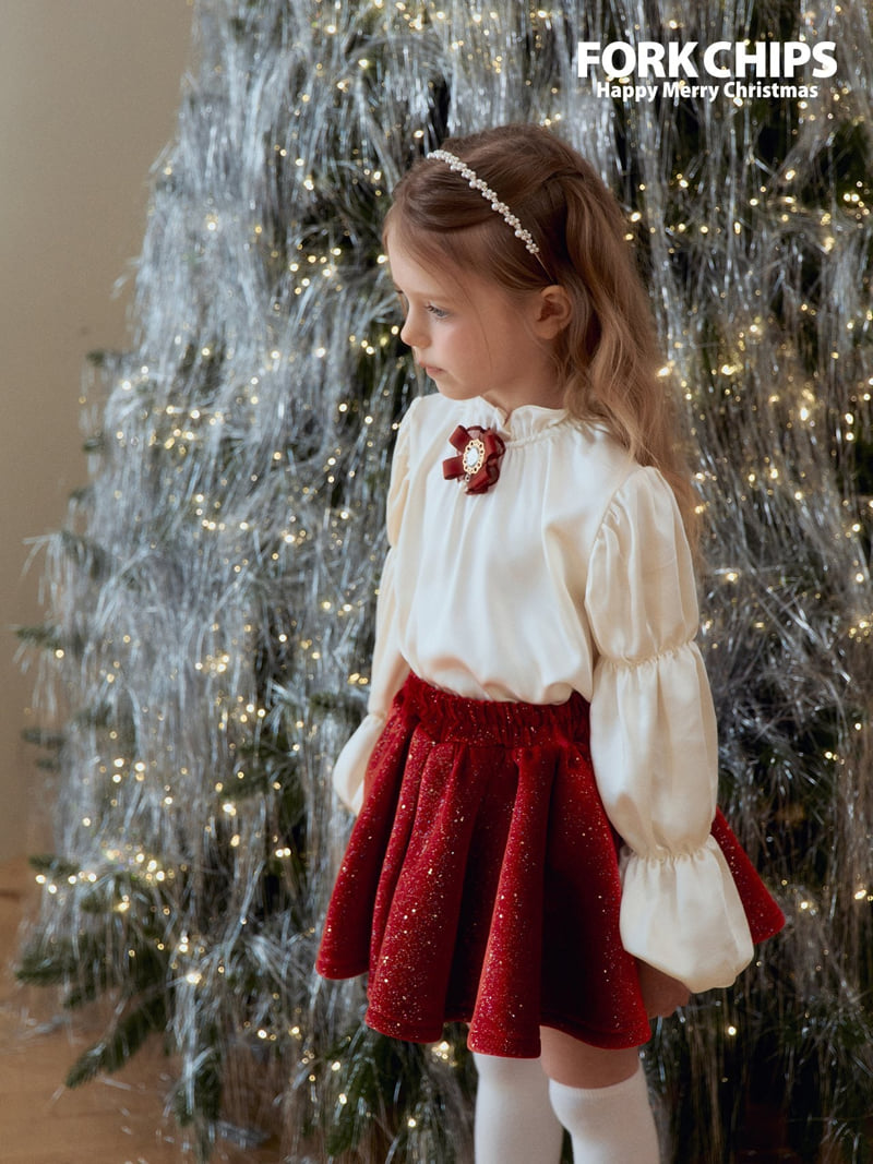 Fork Chips - Korean Children Fashion - #magicofchildhood - Twinkle Velvet Skirt - 11