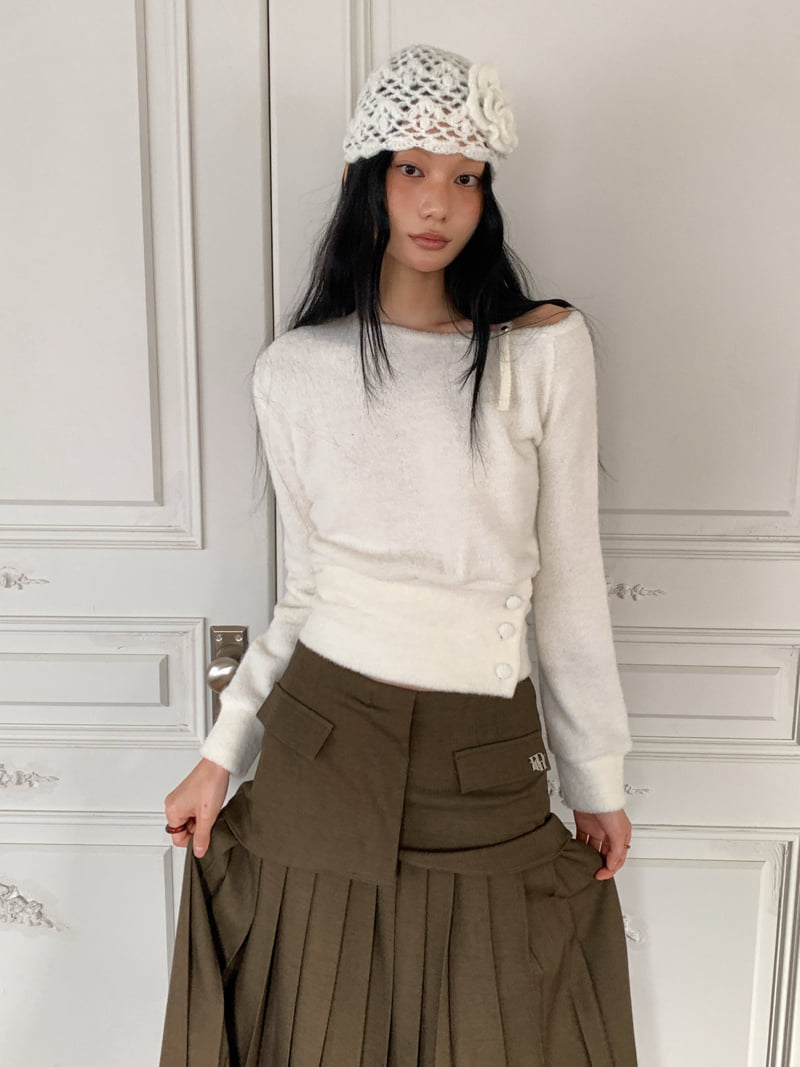 Foundation - Korean Women Fashion - #momslook - Terry Angora Button Tee - 11