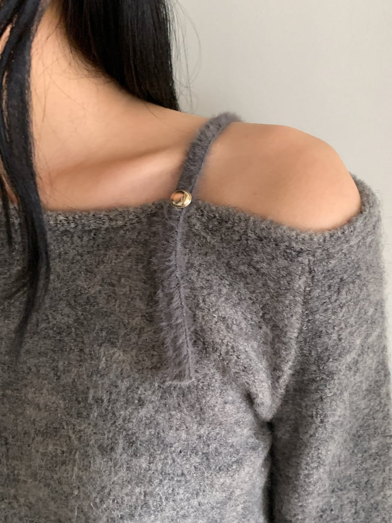 Foundation - Korean Women Fashion - #romanticstyle - Terry Angora Button Tee - 3