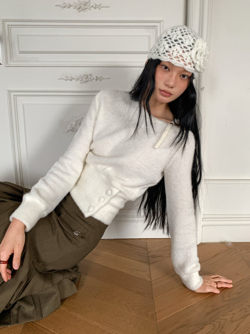 Foundation - Korean Women Fashion - #womensfashion - Terry Angora Button Tee - 10