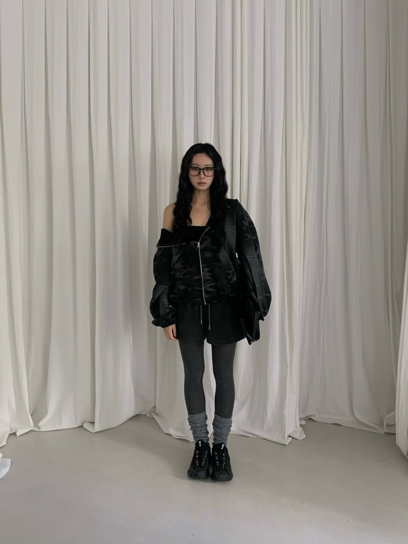 Gavara Market - Korean Women Fashion - #momslook - Sand Vintage Waffle Zip-Up Hoodie - 2