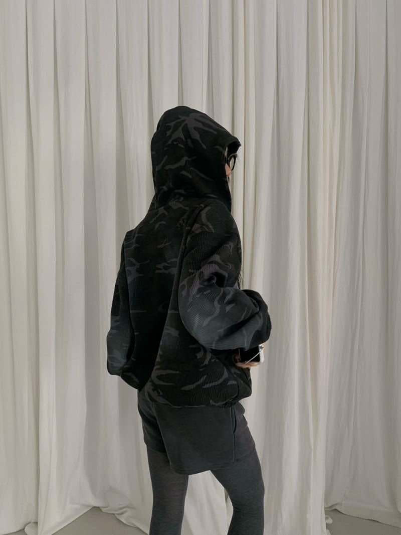 Gavara Market - Korean Women Fashion - #momslook - Sand Vintage Waffle Zip-Up Hoodie - 9
