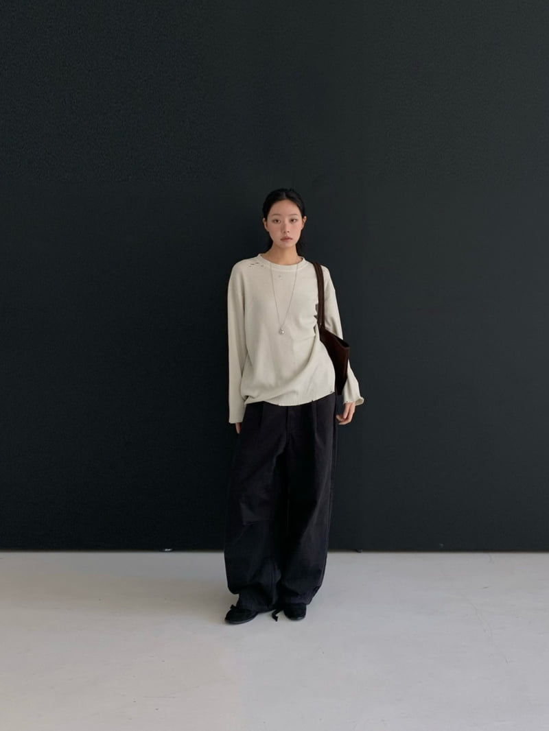 Gavara Market - Korean Women Fashion - #momslook - Back To The Waffle Vintage Long Sleeve Tee - 2