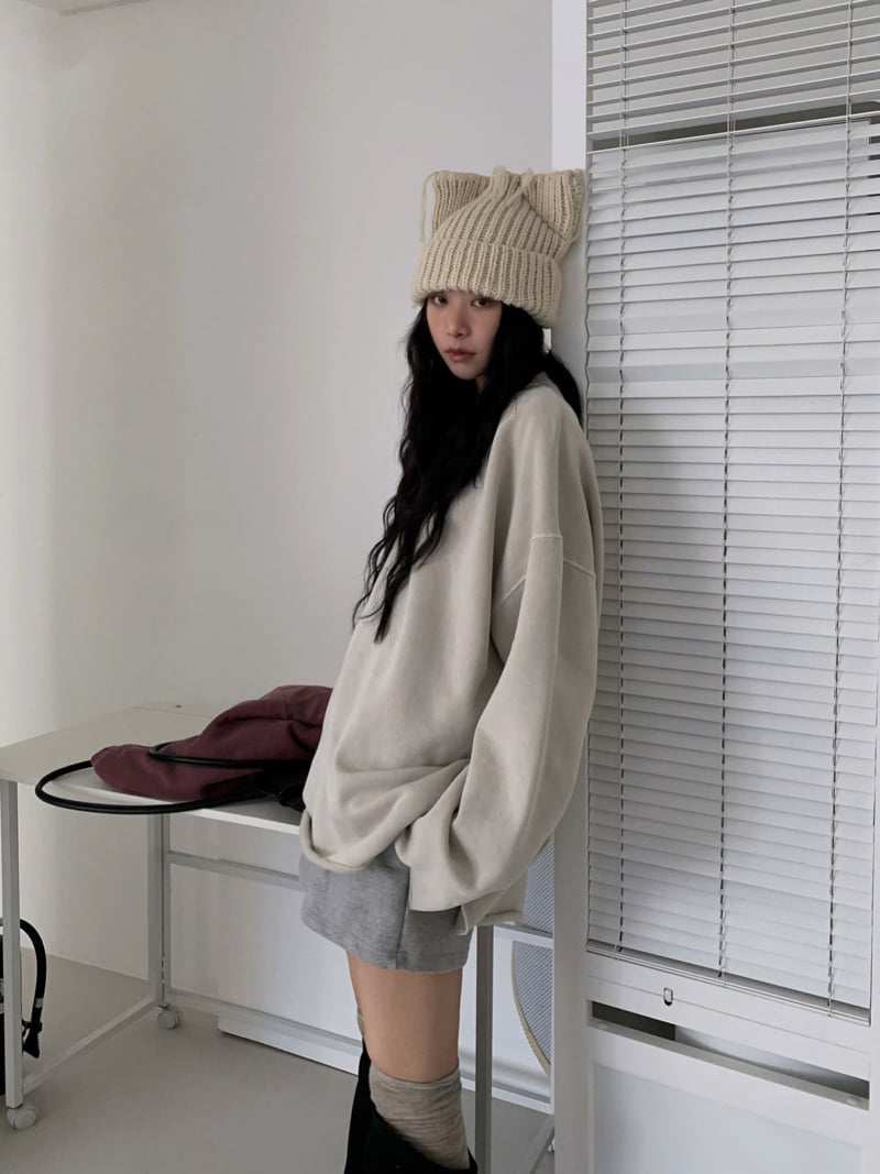 Gavara Market - Korean Women Fashion - #pursuepretty - GM Raw-Edge Pig Sweatshirt - 8