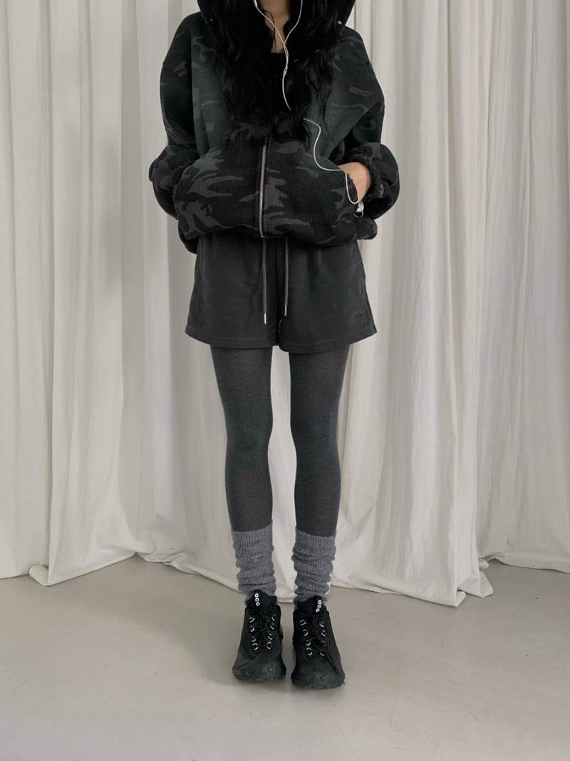 Gavara Market - Korean Women Fashion - #womensfashion - Sand Vintage Waffle Zip-Up Hoodie - 11