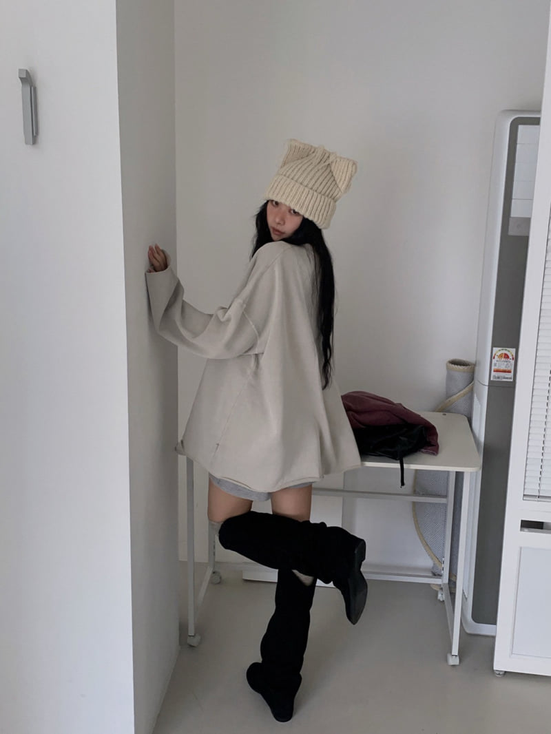 Gavara Market - Korean Women Fashion - #womensfashion - GM Raw-Edge Pig Sweatshirt - 5