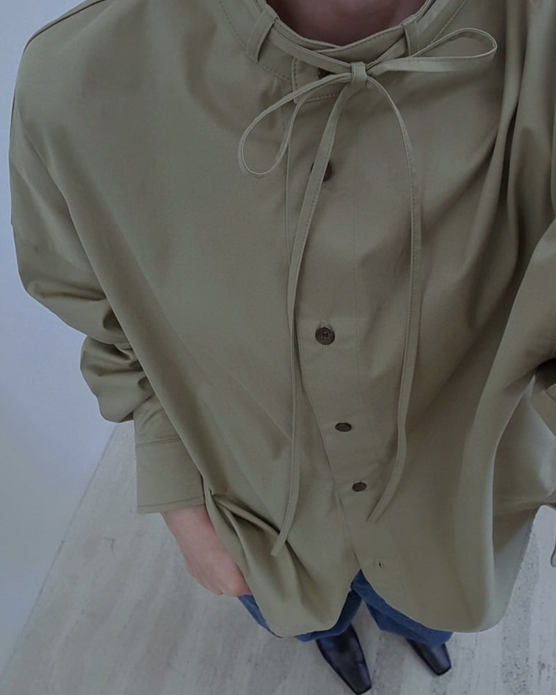 Gentle B - Korean Women Fashion - #restrostyle - Tie Neck Shirt - 6